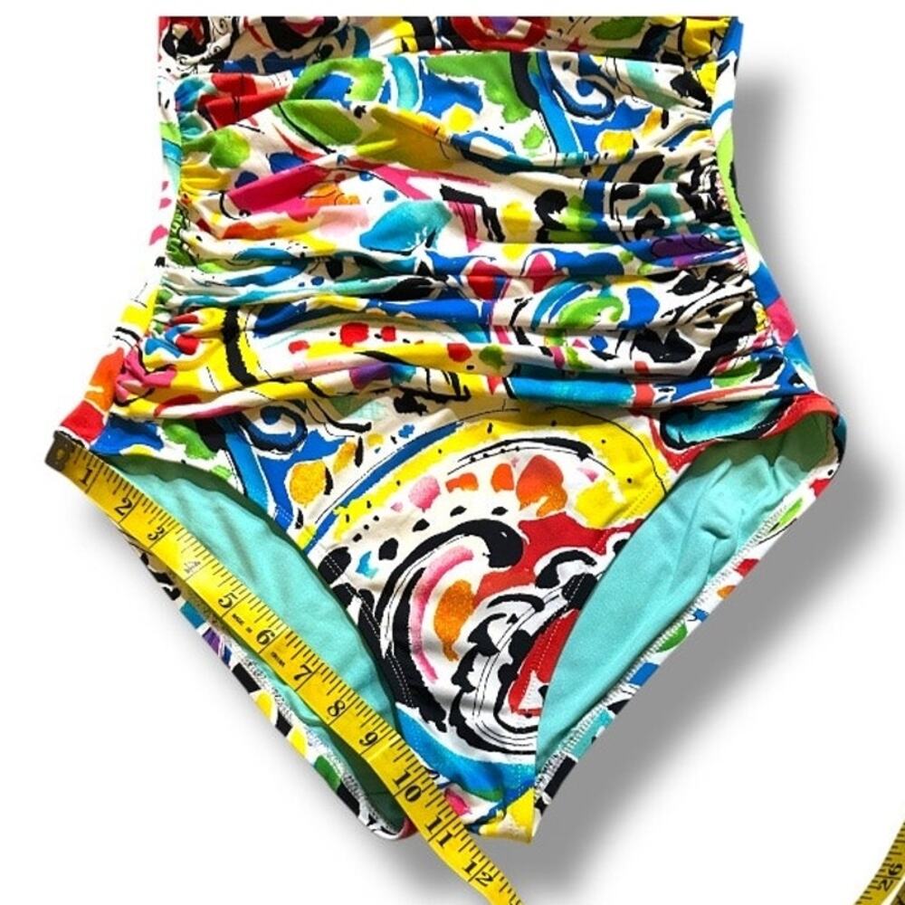 Anne Cole Twist Front Shirred One Piece Swimsuit Size 10 - Picture 8 of 17